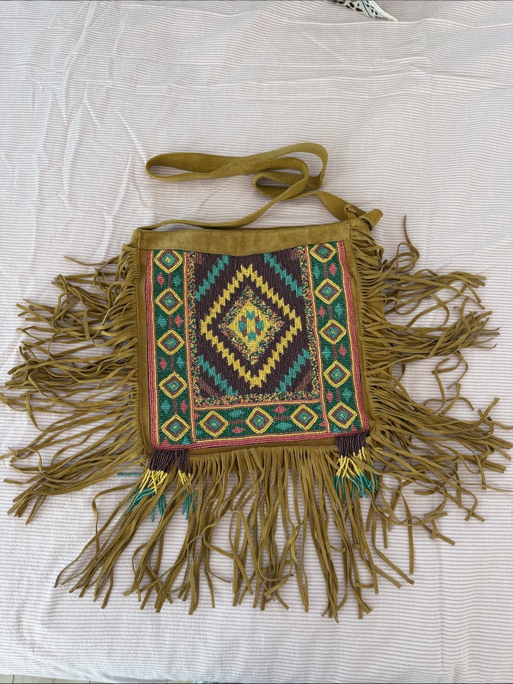 Zara Fringe Crossbody Bag with beaded design
